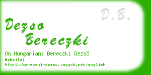 dezso bereczki business card