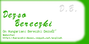 dezso bereczki business card